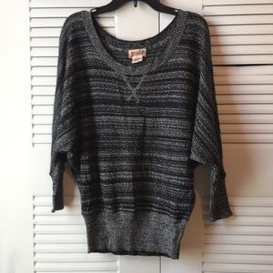 MUDD silver and black striped sweater